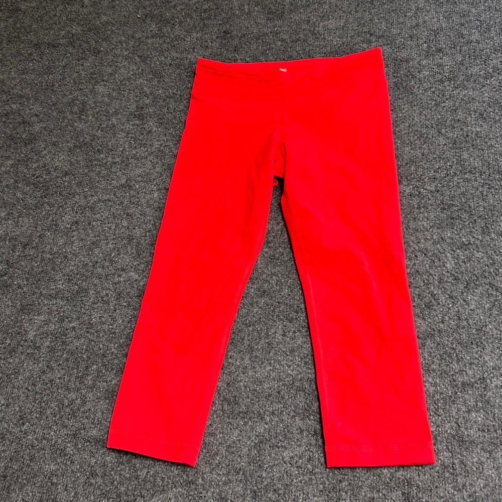 Under Armour Leggings Womens Size Small Red Allseasongear Fitted Crop Athletic